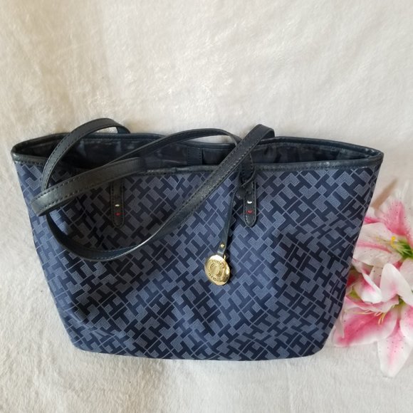 Tommy Hilfiger Monogram Faux Leather Tote - Picture 2 of 14